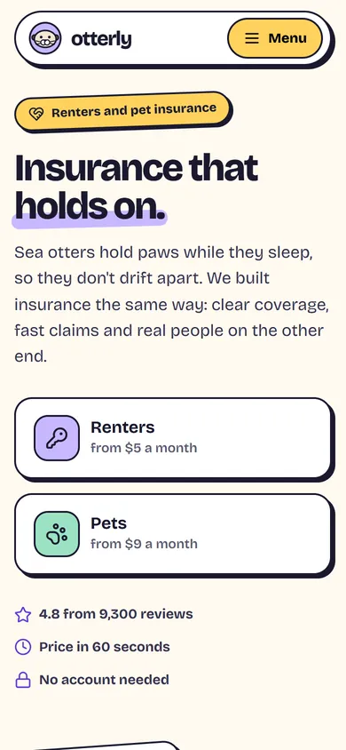 Phone view of the Otterly concept