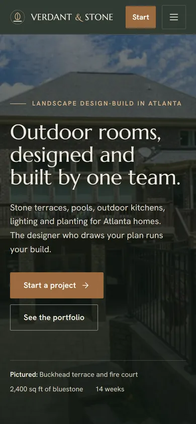 Phone view of the Verdant & Stone concept