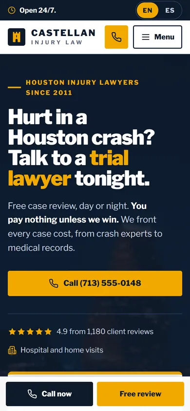 Phone view of the Castellan Injury Law concept