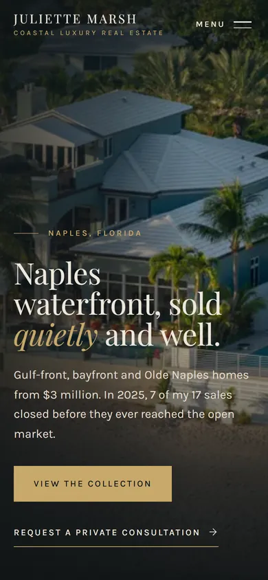 Phone view of the Juliette Marsh, Coastal Luxury Real Estate concept